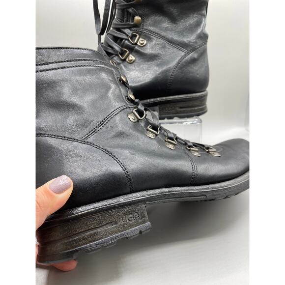 UGG Ruggero Lace Up Leather Mens Discontinued Boots 10 - Picture 2 of 10